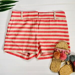 LOFT Red and Cream Striped Women's Shorts